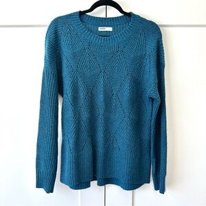 Teal Diamond Knit Sweater